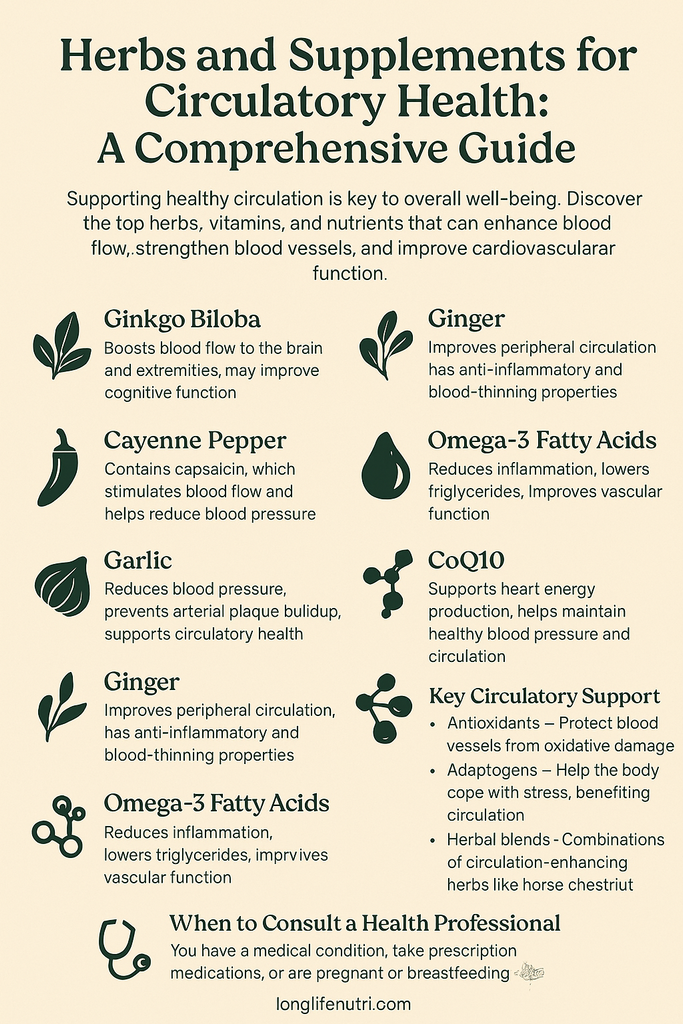 Herbs and Supplements for Circulatory Health: A Comprehensive Guide