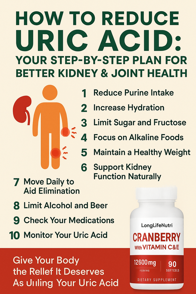 How to Reduce Uric Acid Naturally: A Step-by-Step Plan for Kidney & Joint Health