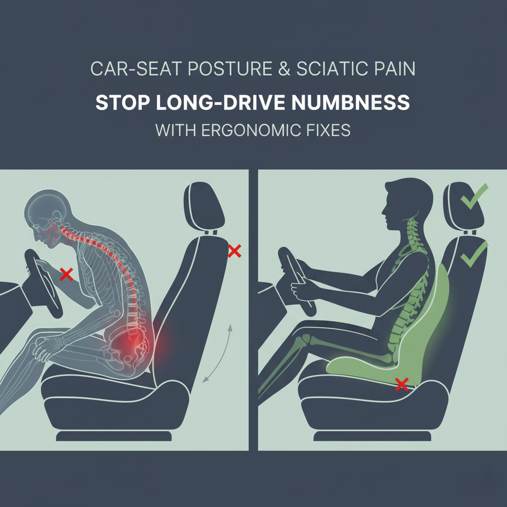 Car-Seat Posture & Sciatic Pain: Stop Long-Drive Numbness with Ergonomic Fixes