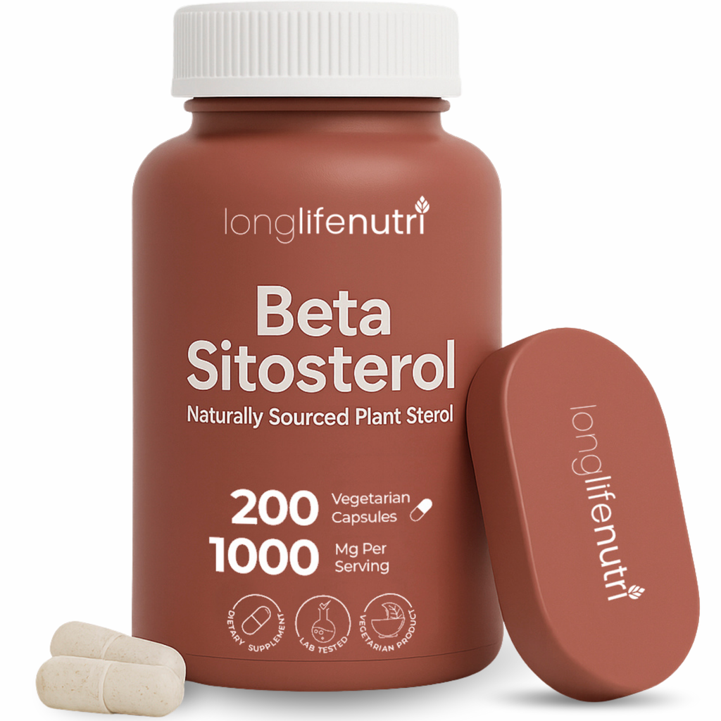 Beta Sitosterol 1000mg - 200 Vegetarian Capsules, Phytosterols Supplement