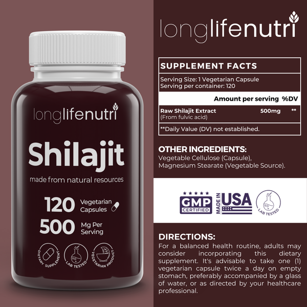Shilajit 500mg - 120 Vegetarian Capsules