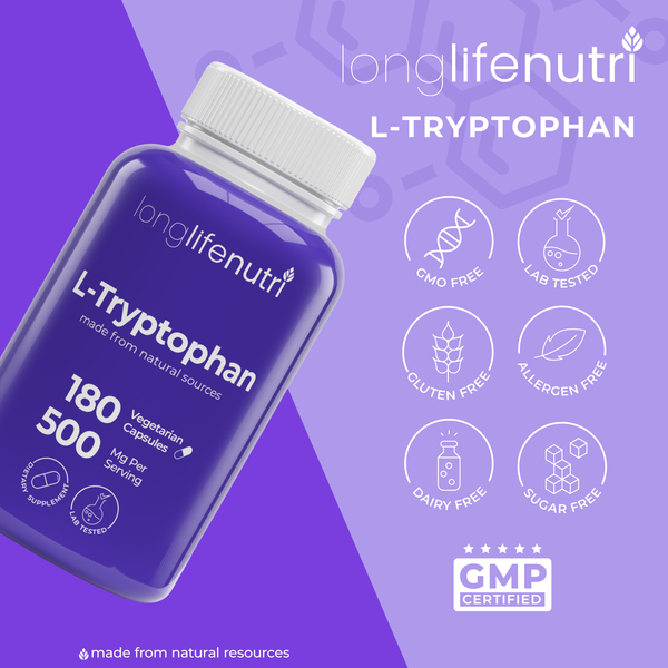L-Tryptophan 500 mg - 180 Vegetarian Capsules
