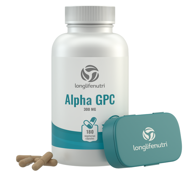 Alpha GPC Choline 300 mg - 180 Vegetarian Capsules LongLifeNutri