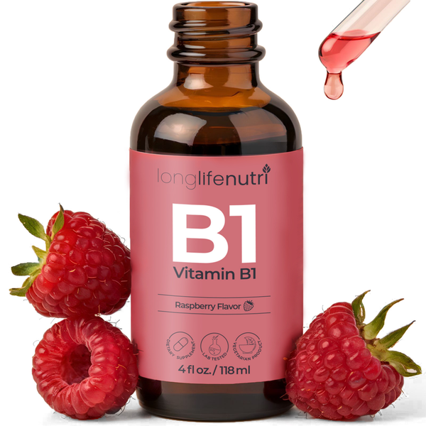 Vitamin B1 Liquid Drops -  4 FL OZ Thiamine Mononitrate Organic Supplement
