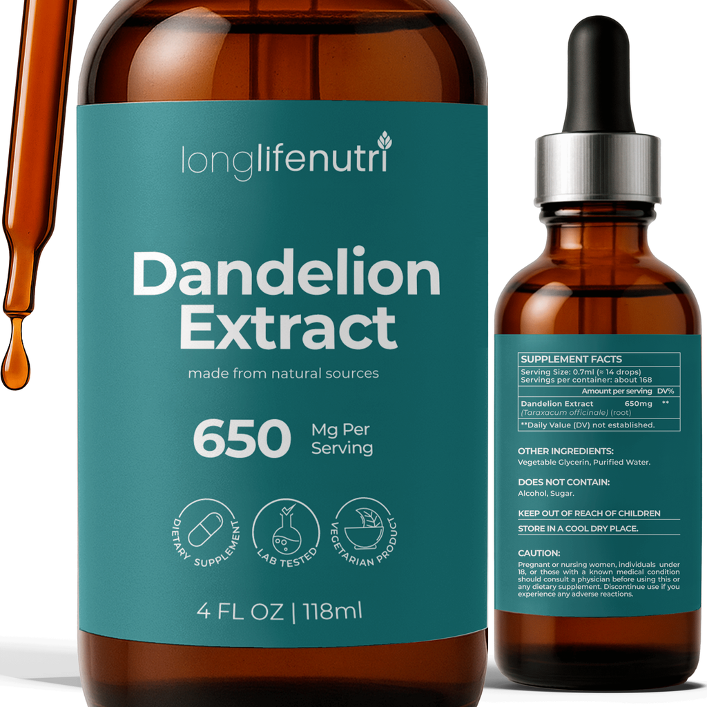 Dandelion Extract Drops - 4 FL OZ for Natural Digestion & General Wellness