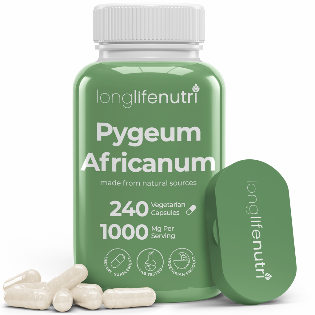 Pygeum Africanum 1000mg - 240 Vegetarian Capsules for Prostate Health Support
