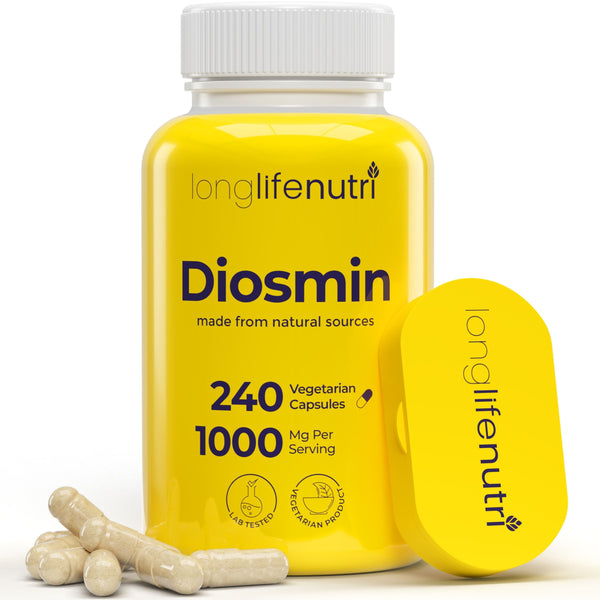 Diosmin 1000mg for Circulatory Health Support, 4-Month Supply, Made in USA