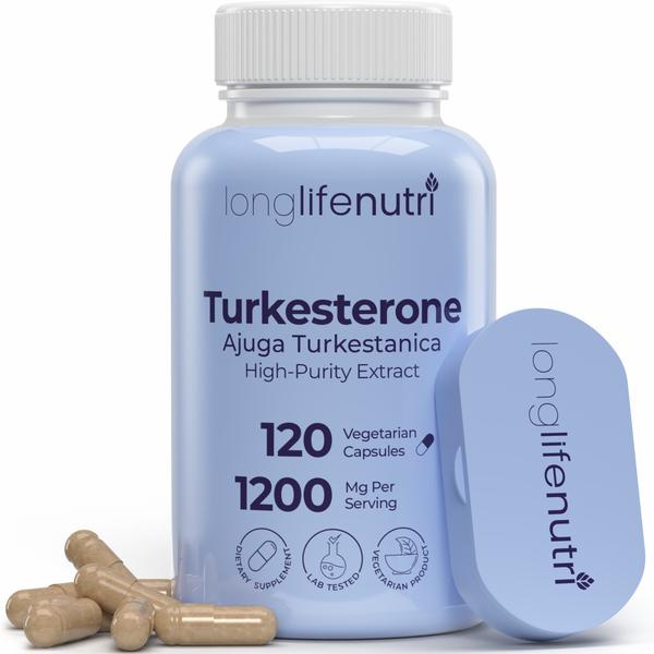 Turkesterone 1200mg - 120 Vegetarian Capsules, Lab Tested, Made in USA
