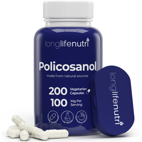 Policosanol 100mg - 200 Vegetarian Capsules