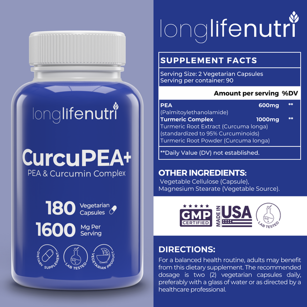 CurcuPEA+ (Palmitoylethanolamide + Turmeric Complex 600mg/1000mg)