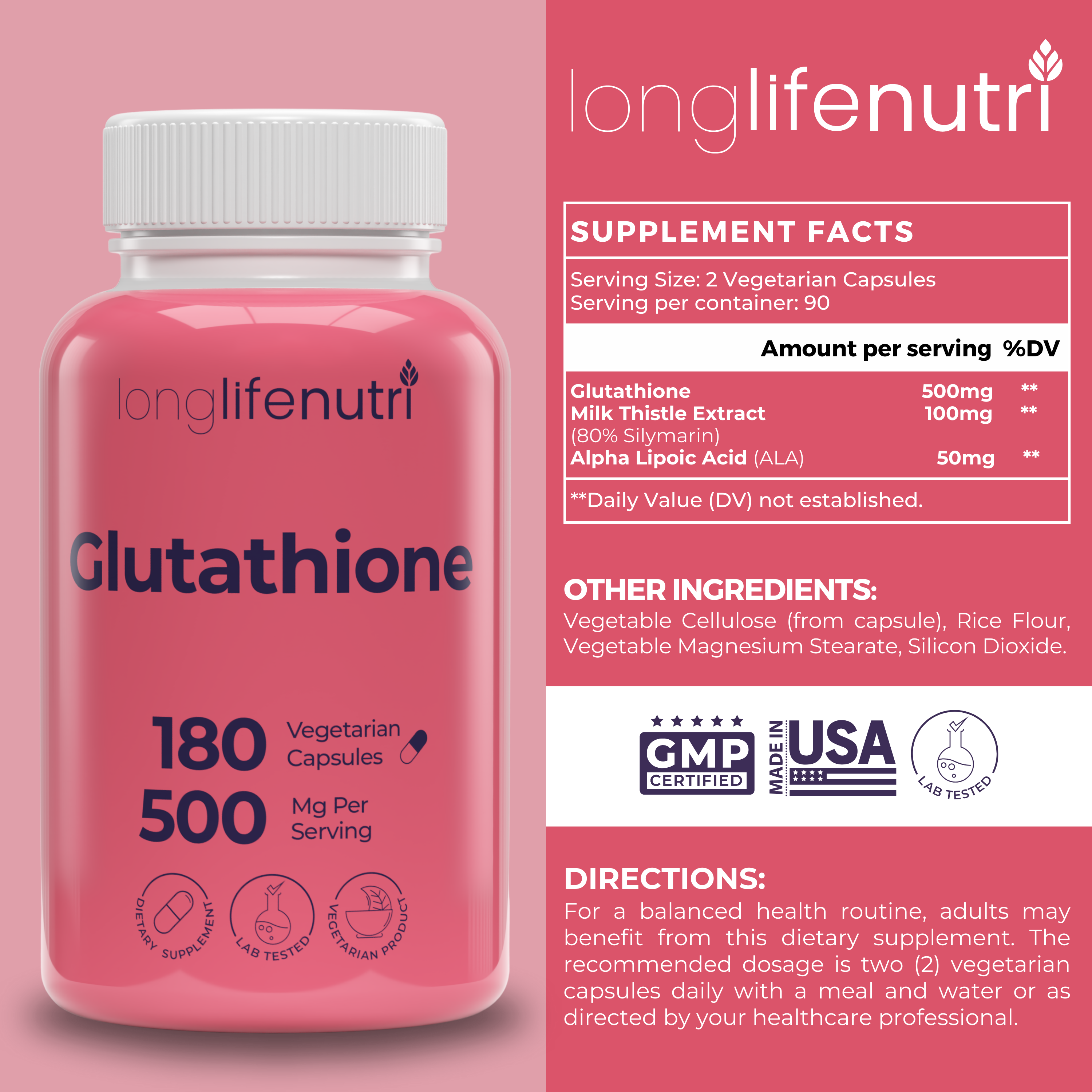 l glutathione reduced 500mg – 180 Vegetarian Capsules, Natural Antioxidant Liposomal Glutathione by Designs Size:3 Bottles - 540 Capsules Skin radiance mask