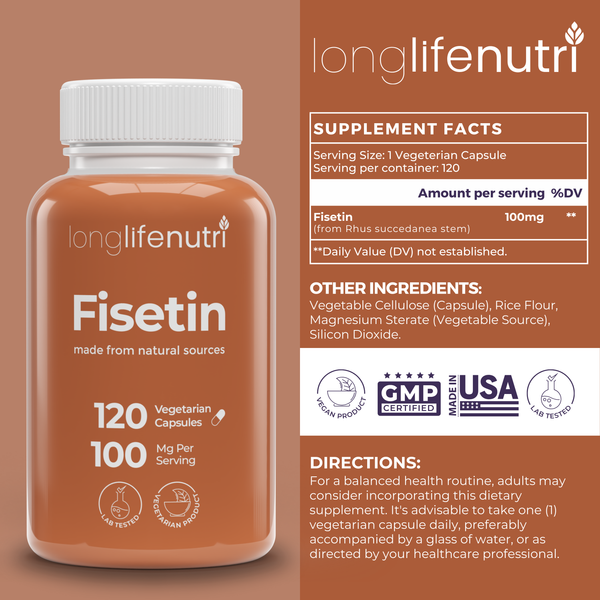 Fisetin 100mg - 120 Vegetarian Capsules