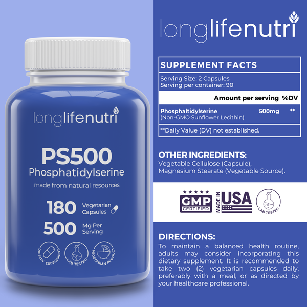 Phosphatidylserine 500 mg - 180 Vegetarian Capsules