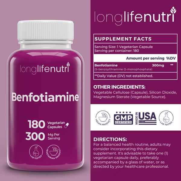 Benfotiamine 300 mg - 180 Vegetarian Capsules