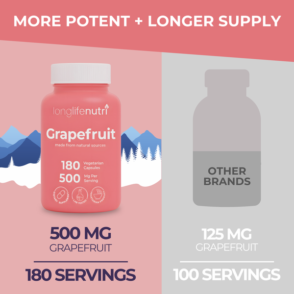 Grapefruit 500mg - 180 Vegetarian Capsules, Daily Energy & Balance