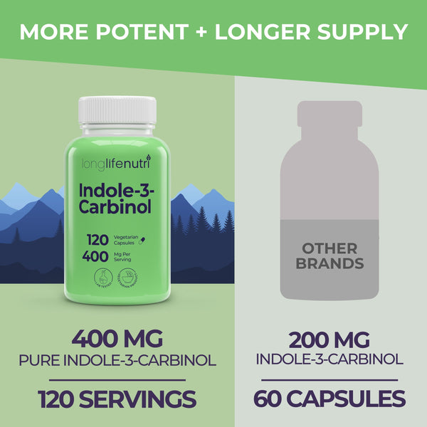 Indole 3 Carbinol 400mg - 120 Vegetarian Capsules
