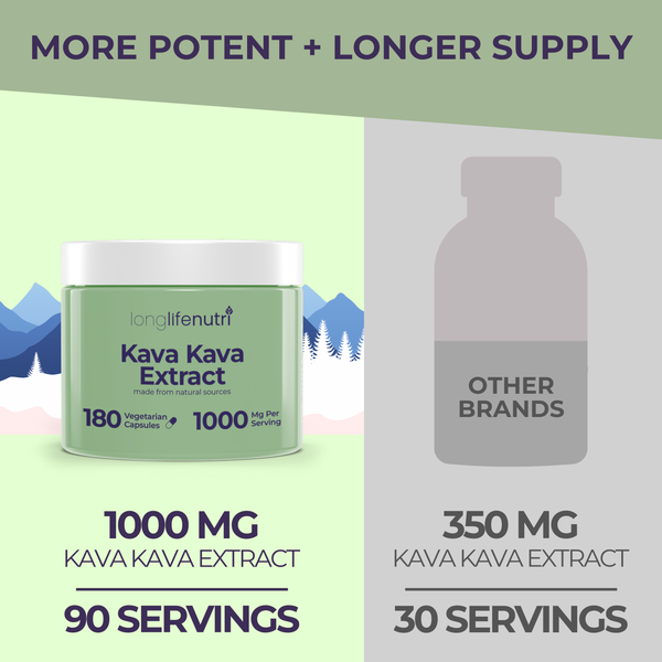 Kava Kava 1000mg - 180 Vegetarian Capsules