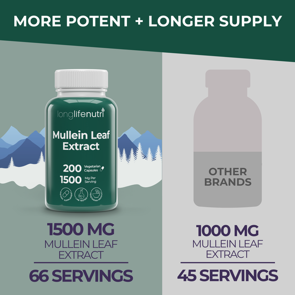 Mullein Leaf 1,500mg - 200 Vegetarian Capsules