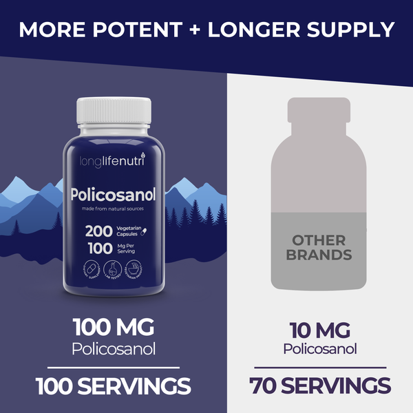 Policosanol 100mg - 200 Vegetarian Capsules
