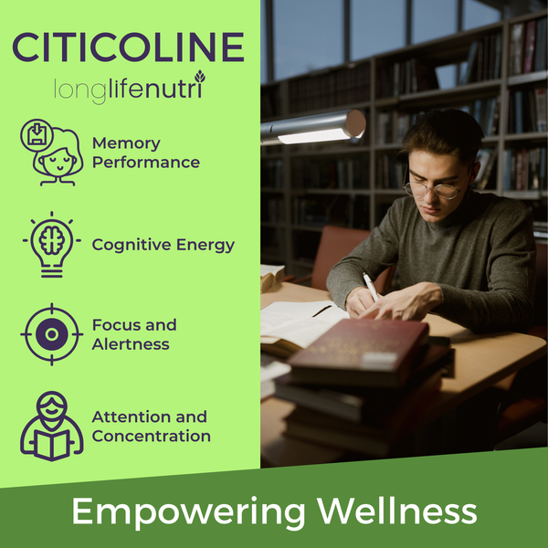 Citicoline 300mg - 120 Vegetarian Capsules, CDP Choline for Brain Performance
