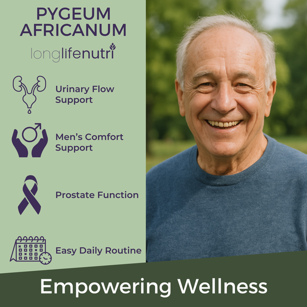 Pygeum Africanum 1000mg - 240 Vegetarian Capsules for Prostate Health Support