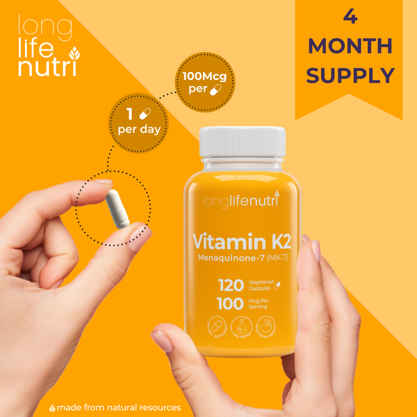 Vitamin K2 MK-7 100 Mcg - 120 Veggie Capsules
