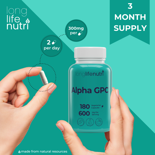 Alpha GPC Choline 300 mg - 180 Vegetarian Capsules