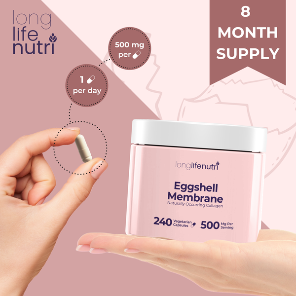 Eggshell Membrane 500mg - 240 Vegetarian Capsules, NEM Organic Supplement