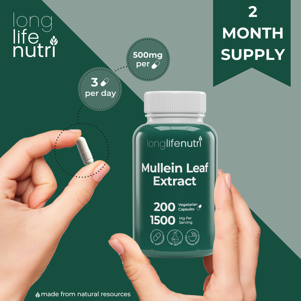 Mullein Leaf 1,500mg - 200 Vegetarian Capsules