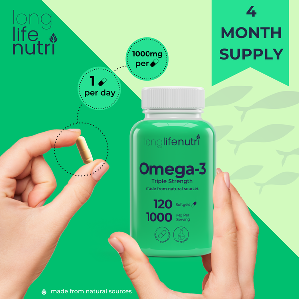Omega 3 Fish Oil 1000 mg - 120 Softgels