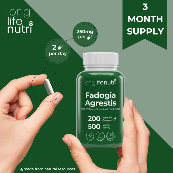 Fadogia Agrestis 500mg - 200 Vegetarian Capsules