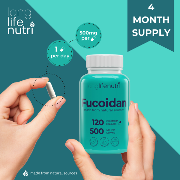 Fucoidan 500mg - 120 Vegetarian Capsules, Brown Seaweed Extract