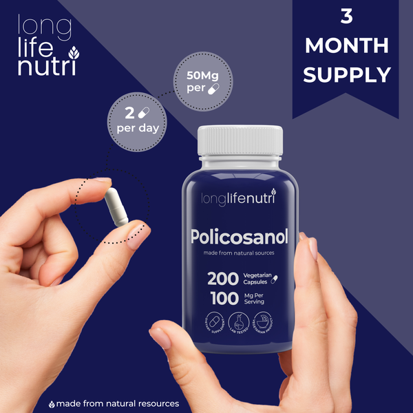 Policosanol 100mg - 200 Vegetarian Capsules