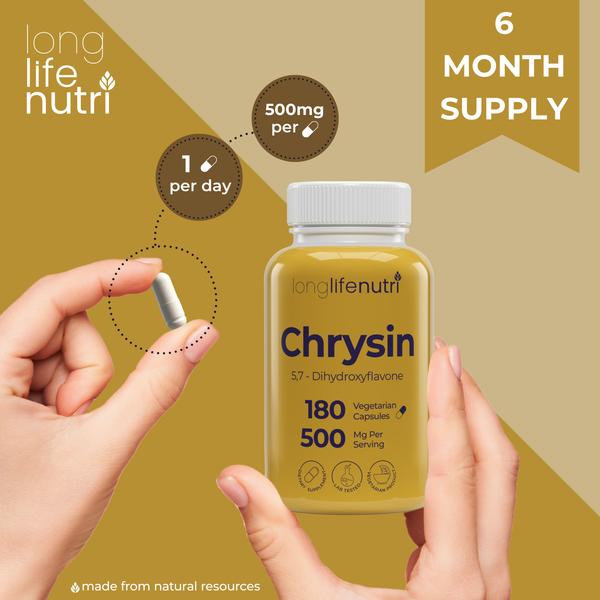 Chrysin 500mg – 180 Vegetarian Capsules, from Passion Flower