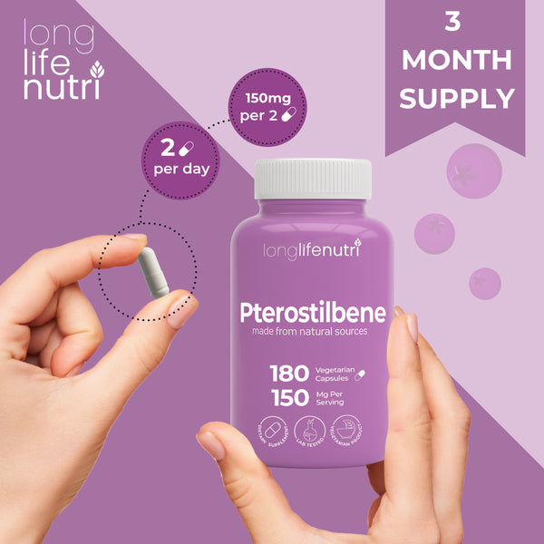 Pterostilbene 150mg - 180 Vegetarian Capsules