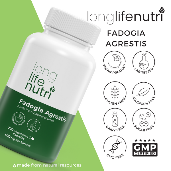 Fadogia Agrestis 500mg - 200 Vegetarian Capsules LongLifeNutri