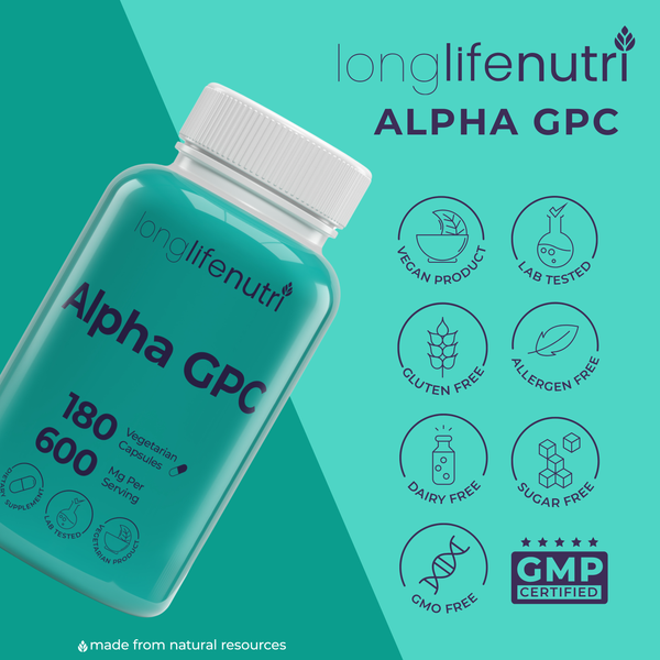 Alpha GPC Choline 300 mg - 180 Vegetarian Capsules