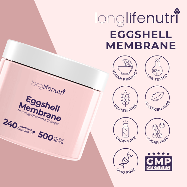 Eggshell Membrane 500mg - 240 Vegetarian Capsules, NEM Organic Supplement