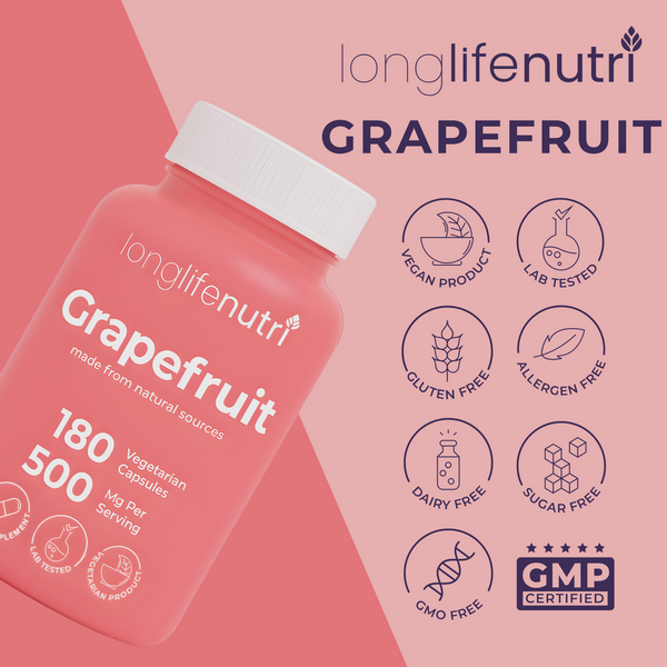 Grapefruit 500mg - 180 Vegetarian Capsules, Daily Energy & Balance