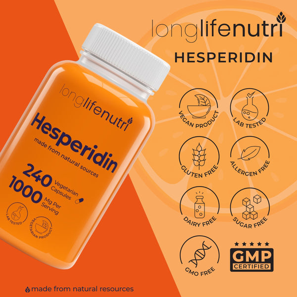Hesperidin 1000mg for Cardiovascular Health, 4-Month Supply, Made in USA