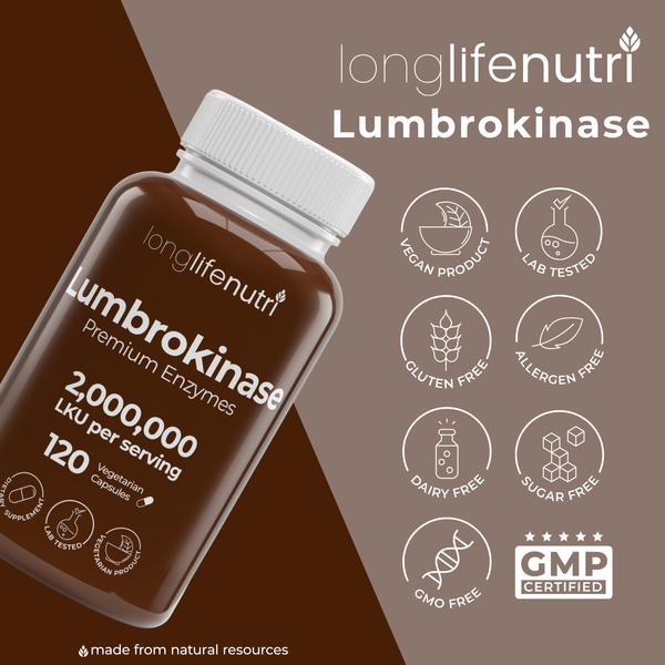 Lumbrokinase 100mg  – Maximum Activity 2,000,000 Units Per Serving