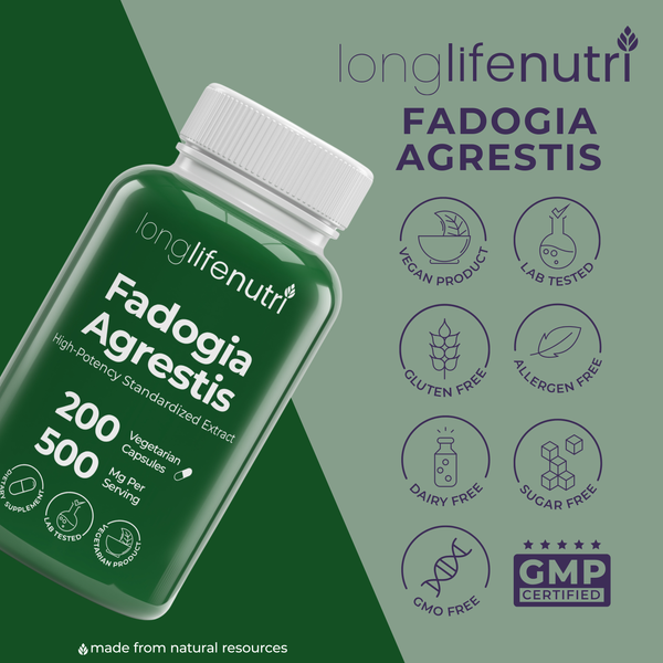 Fadogia Agrestis 500mg - 200 Vegetarian Capsules