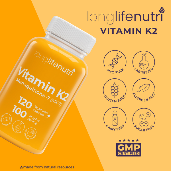 Vitamin K2 MK-7 100 Mcg - 120 Veggie Capsules