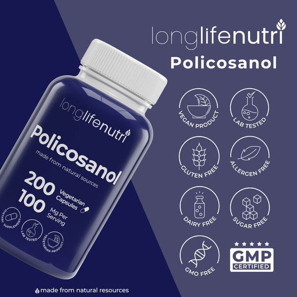 Policosanol 100mg - 200 Vegetarian Capsules