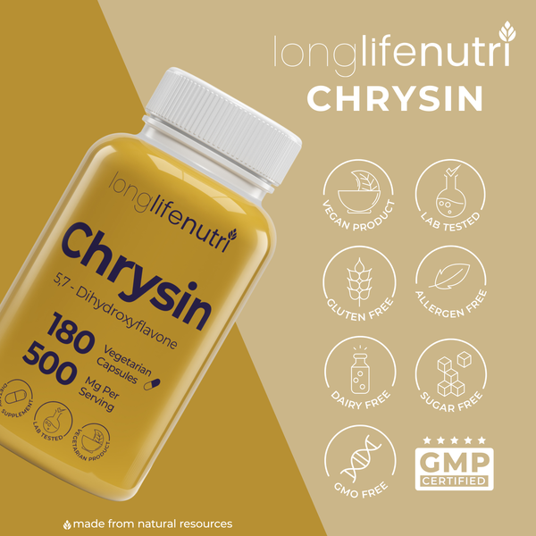Chrysin 500mg – 180 Vegetarian Capsules, from Passion Flower