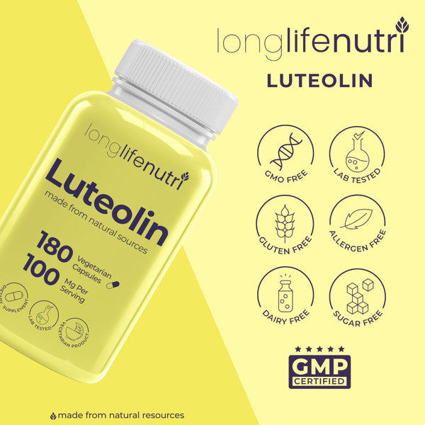 Luteolin 100mg for Strengthen Cognitive Function, 3-Month Supply, Made in USA