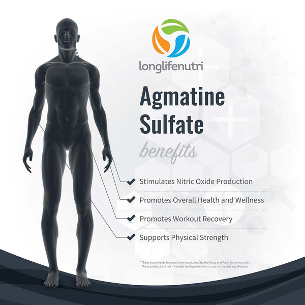 Agmatine Sulfate 500mg - 180 Vegetarian Capsules LongLifeNutri