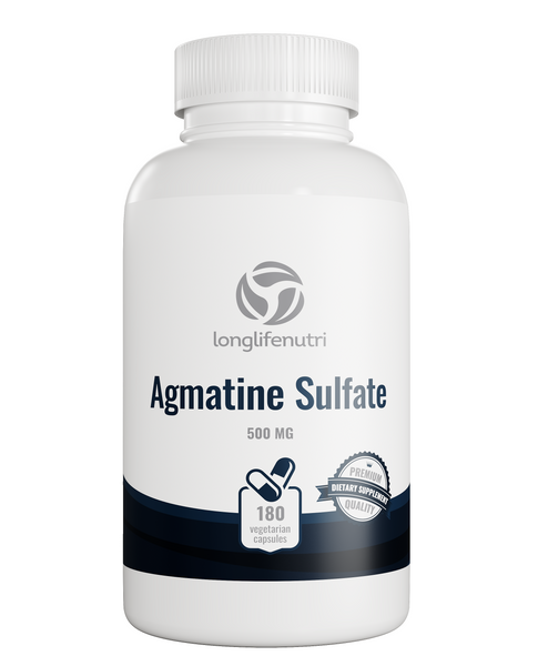 Agmatine Sulfate 500mg - 180 Vegetarian Capsules LongLifeNutri