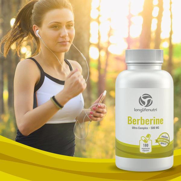 Berberine HCL 500 mg - 180 Vegetarian Capsules LongLifeNutri