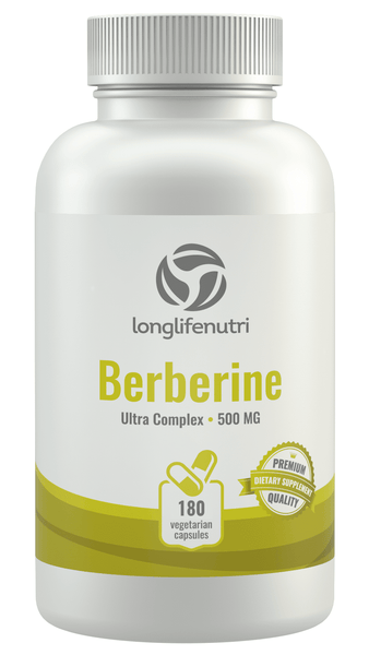 Berberine HCL 500 mg - 180 Vegetarian Capsules LongLifeNutri